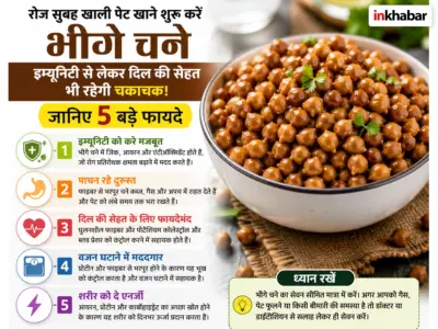 रोज सुबह खाली पेट खाने शुरू करें भीगे चने, इम्यूनिटी से लेकर दिल की सेहत भी रहेगी चकाचक! जानिए 5 बड़े फायदे