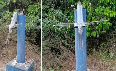 Cross desecrated at Kattingeri-Kudremale hill in Udupi, investigation underway
