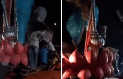 कलंडणारी गणेशमूर्ती मुस्लिम बांधवानी सावरली, मुंब्र्यात भुलेश्वरची पुनरावृत्ती टळली