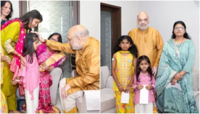 અમદાવાદમાં અમિત શાહે દીકરીઓ પાસે બંધાવી રાખડી, રક્ષાબંધને આપી 'આજીવન મફત ઇન્સ્યુલિન'ની મોટી ભેટ!