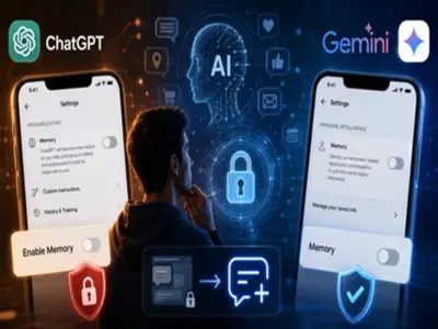 Protect your privacy in the age of AI; learn how to turn off the memory feature in ChatGPT and Gemini..