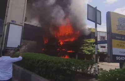 Massive fire guts Ameerpet shopping complex near metro station; 20 shops destroyed