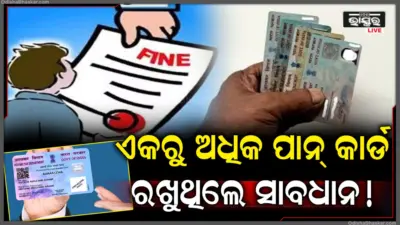 ଏକରୁ ଅଧିକ ପାନ୍ କାର୍ଡ ରଖୁଥିଲେ ସାବଧାନ! ଦେବାକୁ ପଡ଼ିବ ଜରିମାନା, ଭୋଗିବେ ଜେଲ ଦଣ୍ଡ!