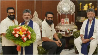 ಸಿಎಂ ಡಿ.ಕೆ. ಶಿವಕುಮಾರ್ ನಿವಾಸಕ್ಕೆ ಭೇಟಿ ನೀಡಿ ಸಮಾಲೋಚನೆ ನಡೆಸಿದ ನಟ, ನಿರ್ದೇಶಕ ರಿಷಬ್ ಶೆಟ್ಟಿ