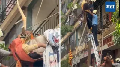 Mumbai News : भांडुपमध्ये दहाव्या मजल्यावरुन नवविवाहिता पडली, पण झाडावर अडकून बचावली; मांडीत फांदी घुसली, फायर ब्रिगेडने कौशल्याने उतरवलं