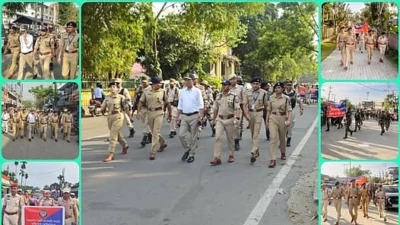 Flag march across Nagaon town reinforces security and public confidence ahead of polls