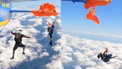 Australian Skydiver Left Dangling 15,000ft In The Air After Parachute Snags On Plane Tail