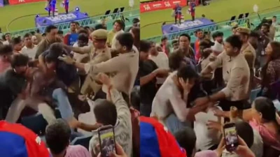 Watch: લખનૌ-દિલ્હી મેચ દરમિયાન દર્શકો વચ્ચે થઈ છુટ્ટા હાથની મારામારી; ઈકાના સ્ટેડિયમનો વીડિયો વાયરલ