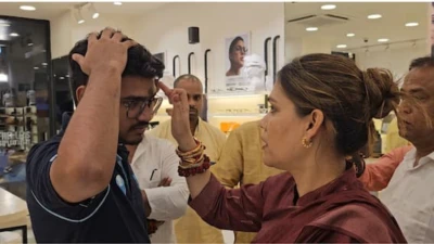 Lenskart Row: BJP Leader Enters Store, Applies Tilak To Staff Amid Bindi-Hijab Controversy