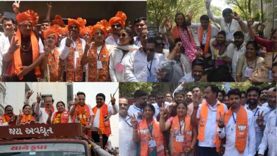Surat: BJP's historic victory in municipal elections, winning 115 out of 120 seats, AAP 4 and Congress 1 seat