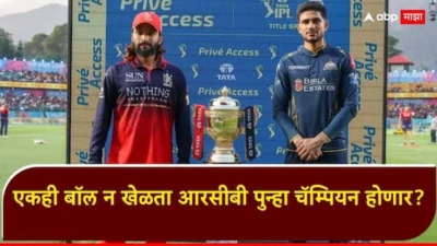 RCB vs GT IPL 2026 Final : एकही बॉल न खेळता आरसीबी पुन्हा चॅम्पियन होणार?; अहमदाबादमधून हवामानाबाबत मोठी अपडेट