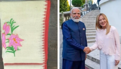 पंतप्रधान मोदींकडून मेलोनींना 'शिरुई लिली सिल्क स्टोल'ची भेट