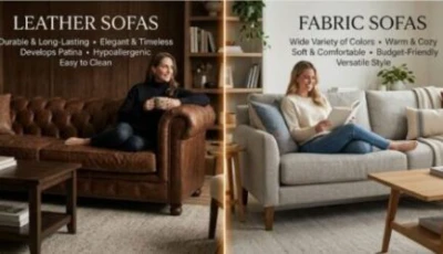 Compare Leather Sofas Vs. Fabric Sofas