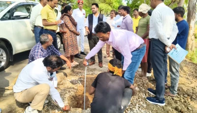 जिलाधिकारी चर्चित गोंड ने किया विकास कार्यों का औचक निरीक्षण, दिये गुणवत्ता व समयबद्धता पर जोर