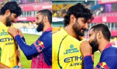 WATCH: Ravindra Jadeja cleans and kisses CSK after RR vs CSK match; gets emotional