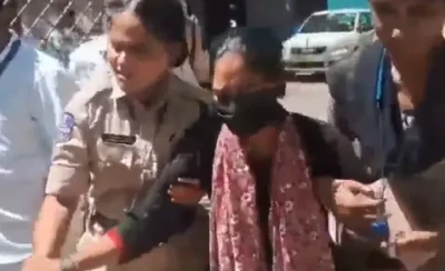 HRC ఎదుట మహిళ ఆత్మహత్యాయత్నం