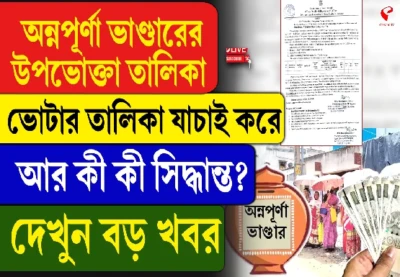 অন্নপূর্ণা ভান্ডারের উপভোক্তা তালিকা ভোটার তালিকা যাচাই করেই