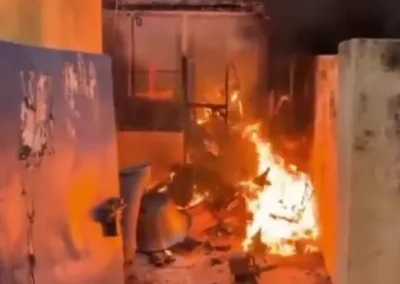 నిద్రిస్తున్న తల్లిని నిప్పు పెట్టి హతమార్చిన కిరాతక కుమారుడు