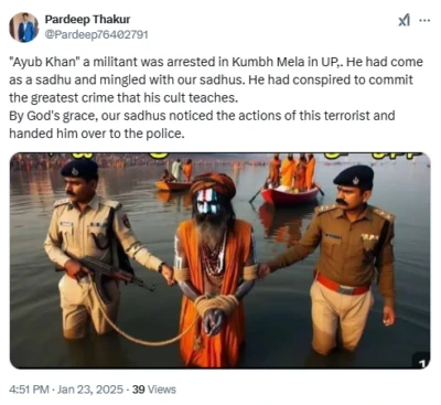 Terrorist Disguised As A Monk Arrested From Mahakumbh? Here's The Truth Behind Viral Photo