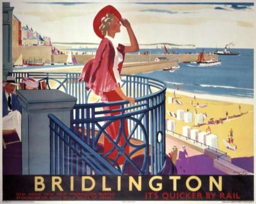 Poster reproduction. Vintage Railway travel advert Prestatyn Holiday Camp