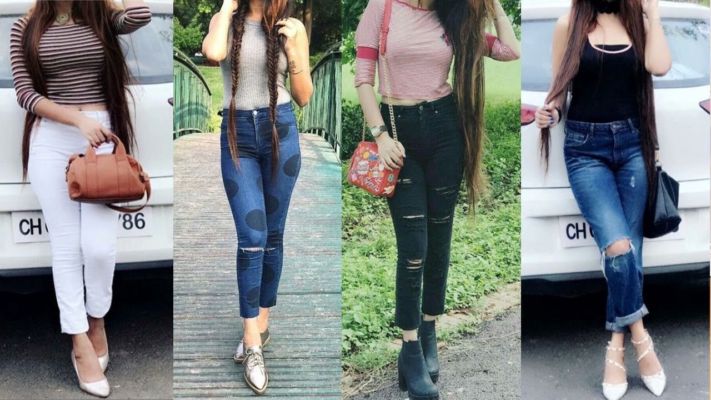 jeans top stylish girl