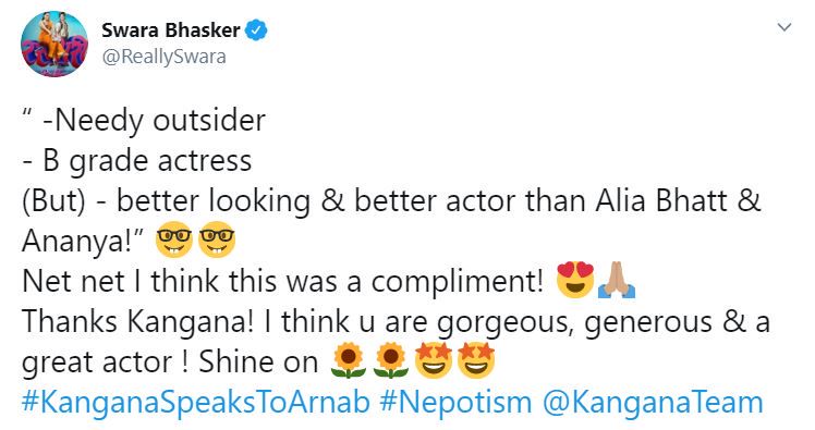 Team Kangna Slams Tapsee
Swara Bhasker Reacts On Being Called A 'B-Grade Actress' By ...