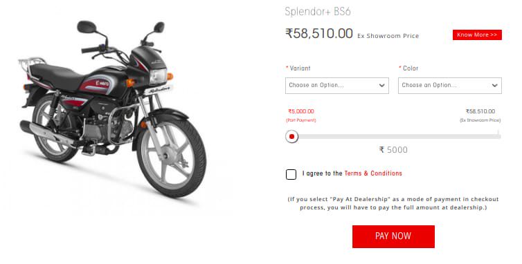 buy hero bike online