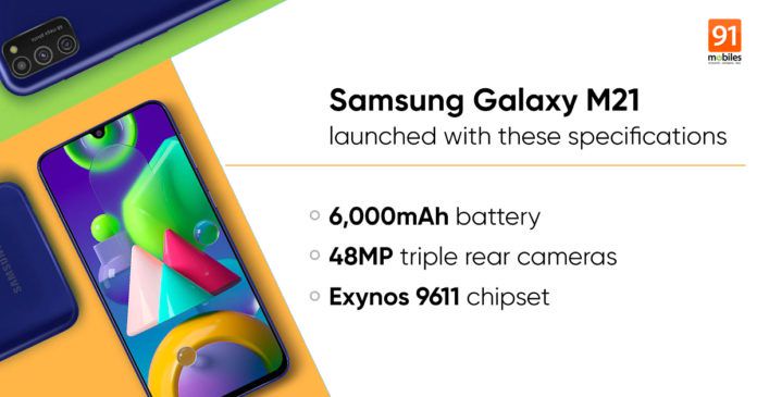 Samsung Galaxy M21 Launched With 6 000mah Battery Amoled Display Price In India Specifications 91mobiles Dailyhunt