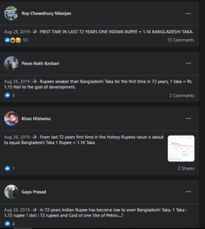 Fact Check Did Indian Rupee Become Weaker Than Bangladeshi Taka The Logical Indian Dailyhunt