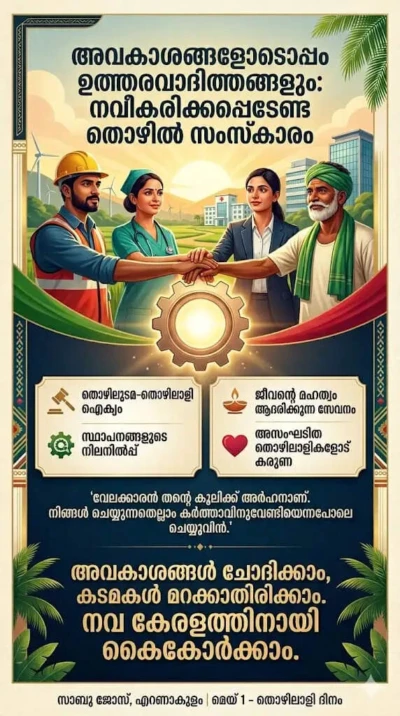 അവകാശങ്ങള്‍ക്കപ്പുറം ഉത്തരവാദിത്തങ്ങളുടെ തൊഴില്‍ സംസ്‌കാരം