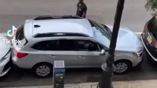 Viral video: Man pulls out car from tight parking spot as if it's no big deal - WATCH