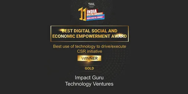 ImpactGuru.com clinches Gold at IAMAI India Digital Awards 2021