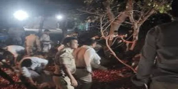 دیواس میں پیاز سے بھرا منی ٹرک پلٹا، تین مزدوروں کی موت، دو شدید زخمی