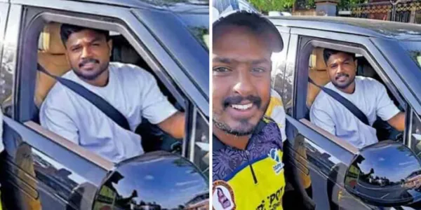 ഒരു സെല്‍ഫി എടുത്തോട്ടെ?- ശബരീഷ് പിന്നെന്താ. ഇതു നിനക്കിരിക്കട്ടെ, നിന്റെ ഫോണിന്റെ ഡിസ്പ്ലേപോയതല്ലേ'. സെല്‍ഫി എടുക്കുന്നതിനിടെ ഡിസ്പ്ലെ പൊട്ടിയ ഫോണ്‍ കണ്ട് ആരാധകന് ഫോണ്‍ സമ്മാനിച്ച്‌ സഞ്ജു സാംസണ്‍