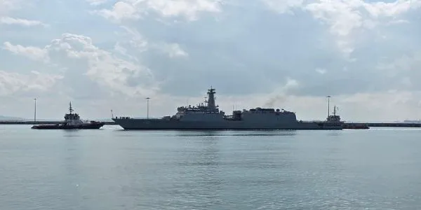 Indian naval ship 'Sunayna' reaches Changi Naval Base in Singapore, to strengthen maritime cooperation