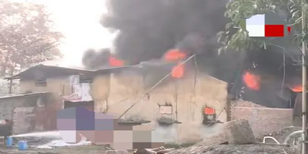 Massive Fire Engulfs Rubber Warehouse in Basistha