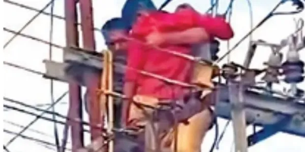 ഭാര്യ പിണങ്ങിപ്പോയി, വീടിന് മുന്നിലെ  ട്രാന്‍സ്ഫോമറിന് മുകളില്‍ കയറി ആത്മഹത്യാ ഭീഷണി മുഴക്കി യുവാവ്