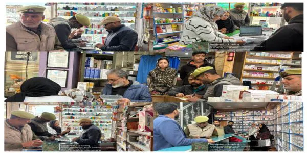 گاندربل میں نشہ مکت بھارت ابھیان کے تحت مہم  تیز ، ضلع بھر میں کیمسٹ اور میڈیکل شاپس کا معائنہ