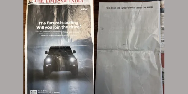 JSW Motors' Blank-Page Teaser Divides Ad Fraternity on New-Entrant Signalling