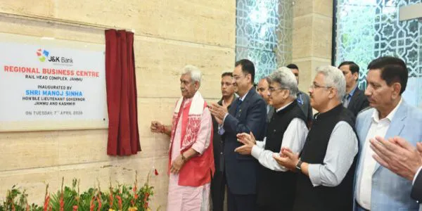 LG Manoj Sinha Inaugurates J&K Bank's Regional Business Centre At Jammu