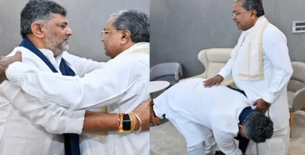 "ஆட்சியை விட்டுத்தர சம்மதித்தார் சித்தராமையா!" - காலில் விழுந்து வணங்கிய சிவகுமார்; கர்நாடக அரசியலில் அதிரடி திருப்பம்!