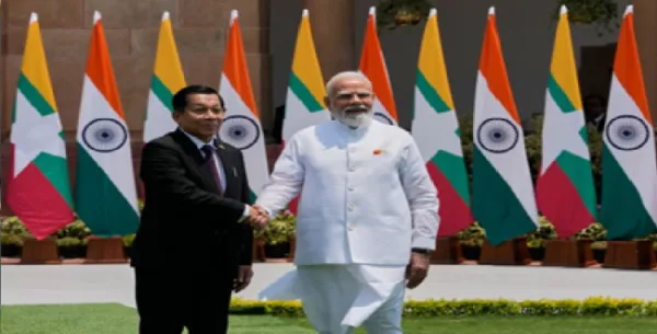 டெல்லியில் பிரதமர் மோடியை சந்தித்த  மியான்மர் அதிபர் ஆங் ஹ்லைங்; இரு தரப்பு விவகாரங்கள் குறித்து விரிவான பேச்சுவார்த்தை..!