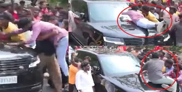 'பின்தொடர வேண்டாம்'...உத்தரவு புறக்கணிப்பு...! - விஜய் காரில் ஏறி அலப்பறை செய்த இளைஞர்கள்!