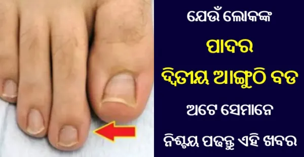 ଯଦି ଆପଣ ଗୋଡର ଦ୍ଵିତୀୟ ଆଙ୍ଗୁଠି ସବୁଠୁ ବଡ, ତ ଖୁସି କରି ଦେବ ଆପଣଙ୍କୁ ଏହି ଖବର