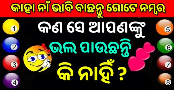 ଜଣଙ୍କ ନାଁ ଭାବି ବାଛନ୍ତୁ ଗୋଟିଏ ନମ୍ବର ଓ ଜାଣନ୍ତୁ ସେ ଆପଣଙ୍କୁ ଭଲ ପାଆନ୍ତି କି ନାହିଁ- Love Quiz Game