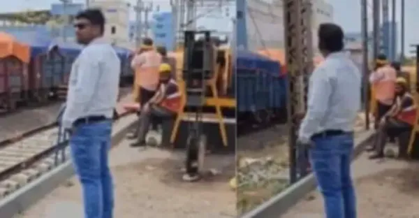 நகரும் ரயில் நிலைய நடைமேடை... ஆச்சர்யமூட்டும் வீடியோ!