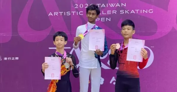 2 Vizag Boys Clinch 3 Golds at Taiwan Skating Open