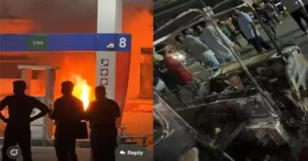 పెట్రోల్ బంకులో అర్ధరాత్రి భారీ అగ్నిప్రమాదం