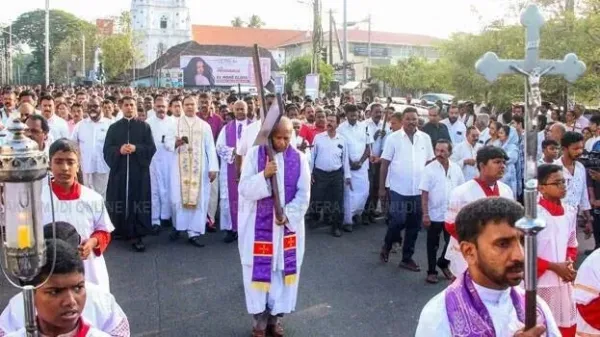 Good Friday observed today in remembrance of Christ's suffering; devotees in prayers
