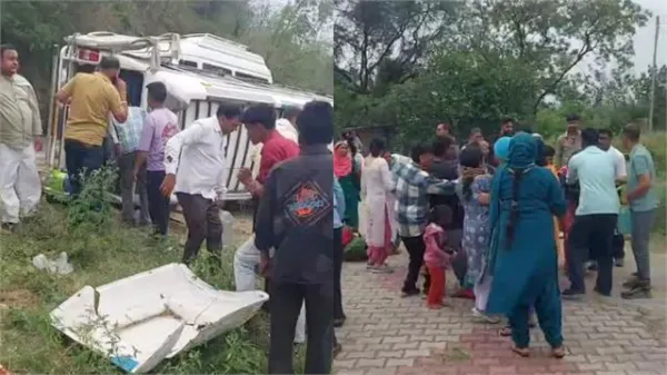 श्री नयना देवी में टैम्पो ट्रैवलर पलटी, 4 श्रद्धालु घायल